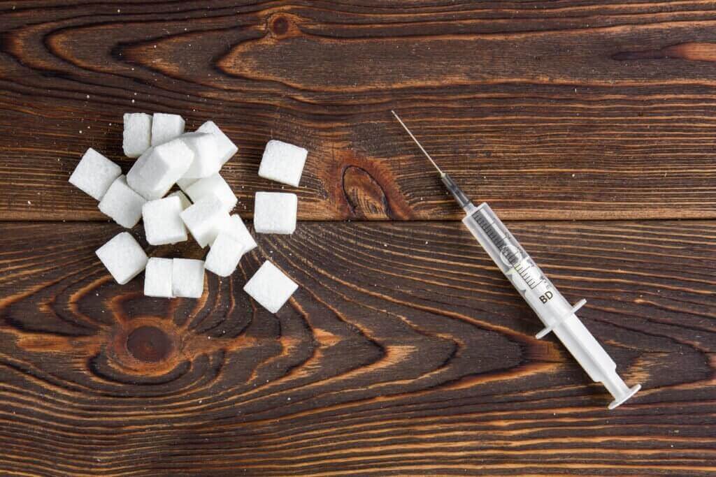 sugar syringe with insulin